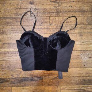 House of Harlow x Revolve Velvet Corset Style Crop Top